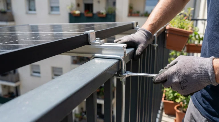 Balkonkraftwerk Halterung ohne Bohren am Geländer